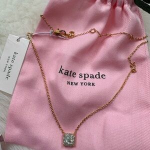 Kate Spade Gold Square Opal Glitter Necklace
